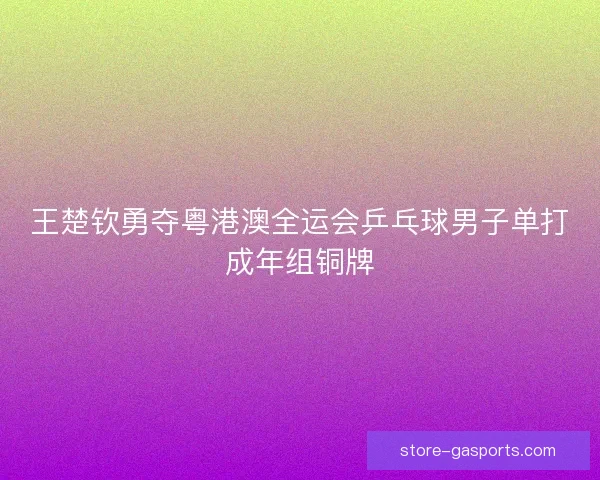 王楚钦勇夺粤港澳全运会乒乓球男子单打成年组铜牌